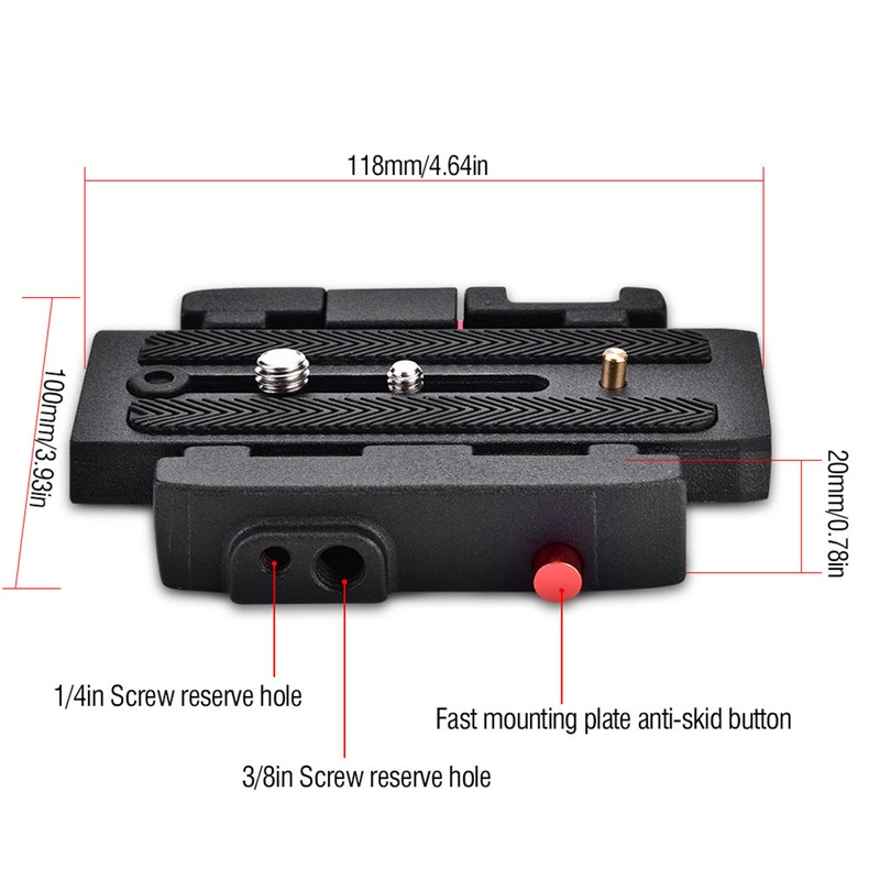 P200 Quick Release QR Clamp Base Plate for Manfrotto 500