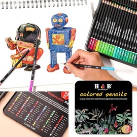 Set de Arte Profesional,Sebami 72Pcs Lapices de Colores Profesionale, Suministros de Arte en Estuche de Hierro Portátil,Regalo Ideal para Principiantes y Artistas, Niños y Adultos(72 PCS)