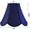 GO&SO Navy Blue Lamp Shade Scalloped Lampshade,Petal Edge Braid Bell