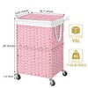 Chrislley 90L Slim Laundry Hamper with Wheels,Rolling Laundry Basket with