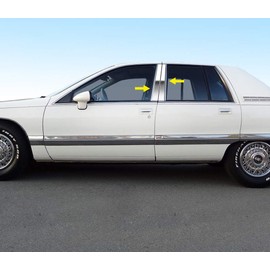 Made in USA! Compatible with 1991-1996 Buick Roadmaster 4 PC Stainless Steel Chrome Pillar Post Trim