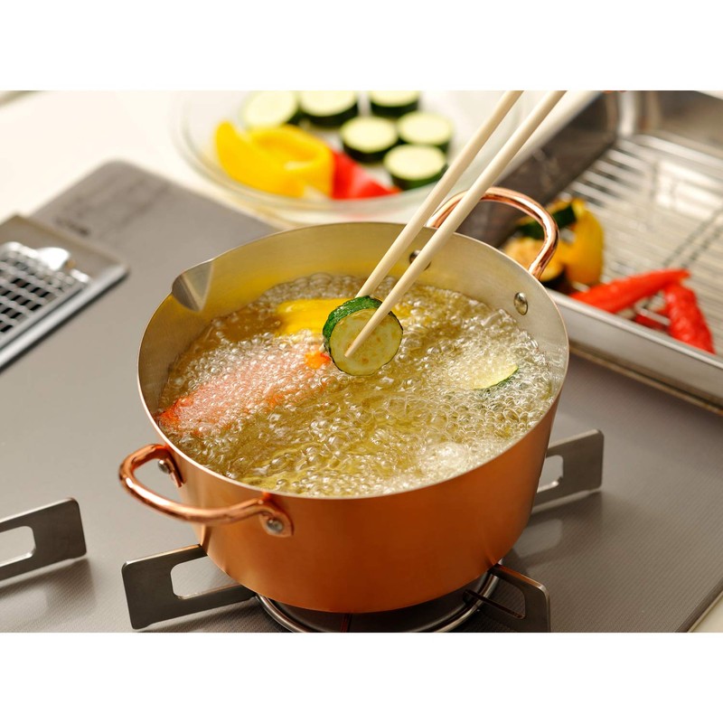 Wahei Freiz Tsubamesanjo CS-026 Pure Copper Frying Pot, 7.9 inches