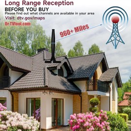 Wavemax TV Antenne Festberg Hitenna DVBT2 Wave Tune für TV, DVB-T2-Antenne, Rewave Digital-TV-Antenne für den Innenbereich, 360° & 508+ Meilen Reichweite, Smart-TV-Antenne unterstützt VHF/UHF