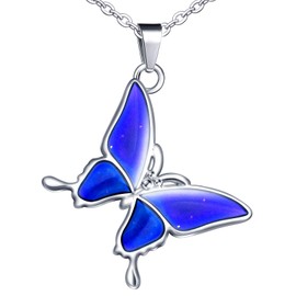 INFINIONLY Fashionable Butterfly Necklace Pendants, Stainless Steel Necklaces for Women and Girl, Creative Jewellery, Women's and Men's Necklace, Pendant's Colour Changes with Temperature