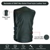 SWAT Men Bullet Proof style Leather Motorcycle Vest Bikers Club
