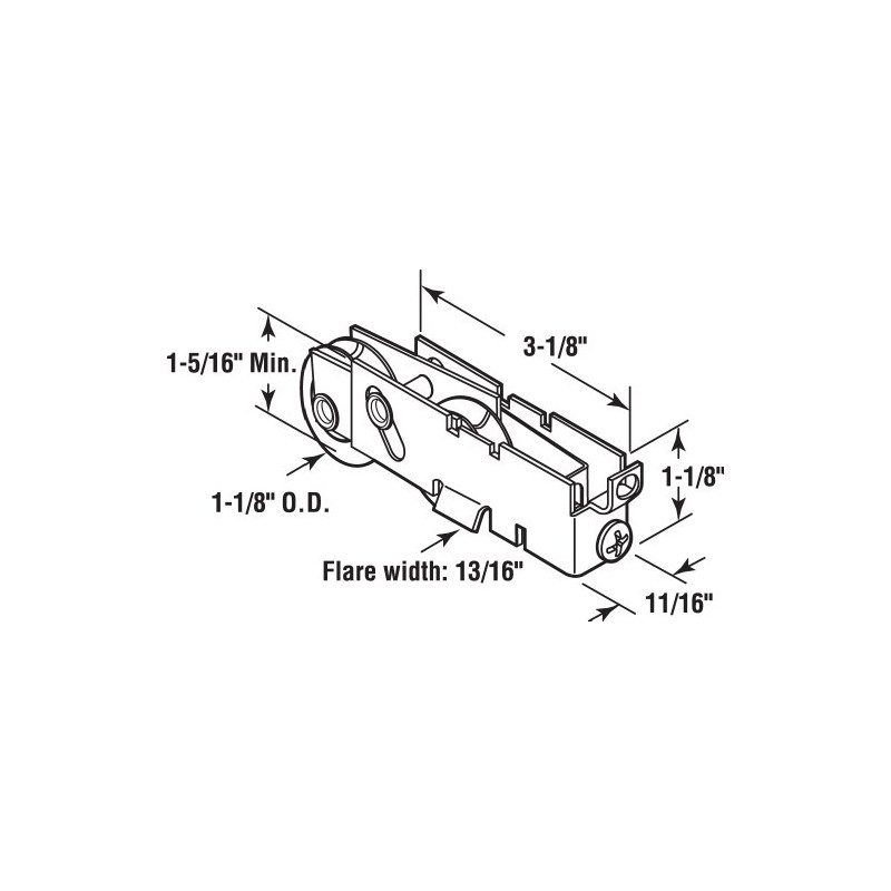 Prime-Line Slide-Co White Steel Universal Roller Assembly For Guaranteed Products