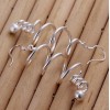 Womens 925 Sterling Silver Twist Spiral 50mm Long Drop Dangle