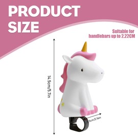 VIDSTW Children's Bicycle Bell, Funny Bicycle Horn, Bicycle Bell Girls, Children's Bicycle Bell, Horn, Children's Bicycle, Bicycle Squeeze Horn, for Scooter, Balance Bike, Bicycles (Unicorn)
