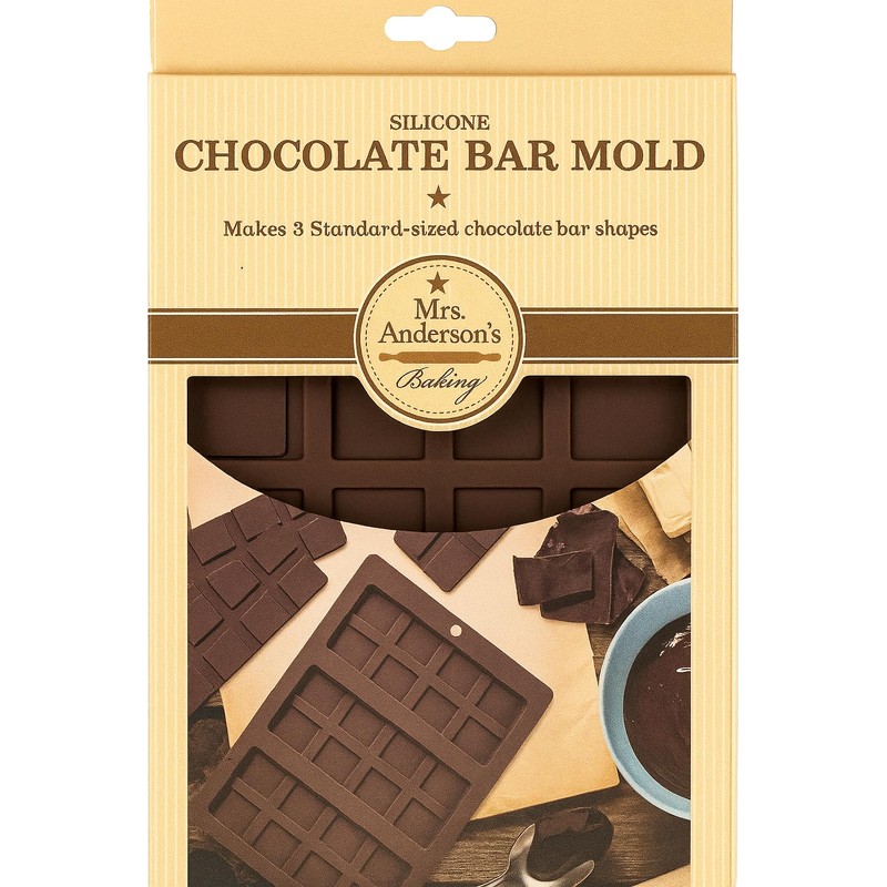 Mrs. Anderson's Baking Chocolate Mold, Non-Stick European-Grade Silicone, Triple Chocolate