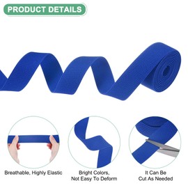 M METERXITY Elastic Bands for Sewing, 1" 2 Yards Roll of High Elasticity Knit Elastic Spool, Elastic for Sewing Waistband/Wigs/Pants/Crafts DIY Stretchy Ribbon [dark blue]