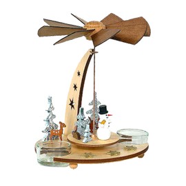 DREGENO 085-466 Pyramid - Snowman in Forest - 7"" H x 6.5"" W x 6"" D