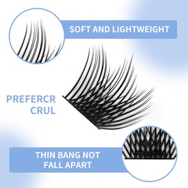 Cluster Eyelash Extensions, 144 Pieces, Cluster Eyelashes, Individual Eyelashes, D-Curls, 0.07 mm, 8-16 mm Wide Stem, Natural Eyelashes, DIY Eyelash Extensions, GEMERRY Eyelashes (SN01-D-0.07-8-16 mm)