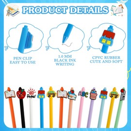 iDTogAoE 12 PCS Multicolor Back to School Motivational Pens, Fun Writing Pens Set for Teacher Classroom Party Exchange Gift, Teacher Appreciation Gifts, First Day School Stationery