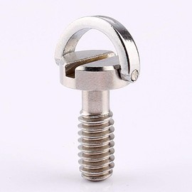 1/4" D‑Ring Screw, Stainless Steel D Shaft D-ring 1/4" Mounting Screw, for Camera Tripod Monopod Quick Release Plate