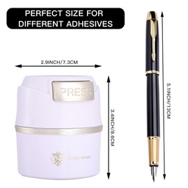 Pretty memory Lash Glue Holder, Glue Storage Container Eyelash Extensions for 3-8 Pcs of Glue, Adhesive Jar Stand Sealed Lash Artists Tool (White - Gold)
