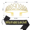 Casoty 90th Birthday Sash and Tiara for Women, 90th Birthday