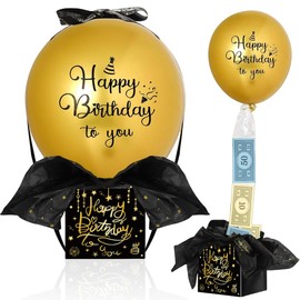 Surprise Box, Mystery Box, Money Gift Birthday for Children and Adults, Money Box for Money Gifts, Birthday Gift Box for Parents, Lovers, Children and Friends, Black