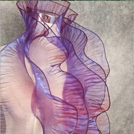 Tiras de gasa plisada con volantes retro para vestido, decoración de tela de tul, decoración para manualidades y costura, 4.5 metros (morado mariposa)