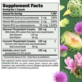 ANDREW LESSMAN Liver Anti-Oxidant Extracts 180 Capsules - Supports The Hard-Working Tissues of The Liver, Promotes Optimum Liver Health and Function. Milk Thistle, Turmeric and Artichoke Extracts