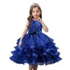 DreamHigh Wedding Flower Girl's Ruffles Lace Cute Bow Waist Evening