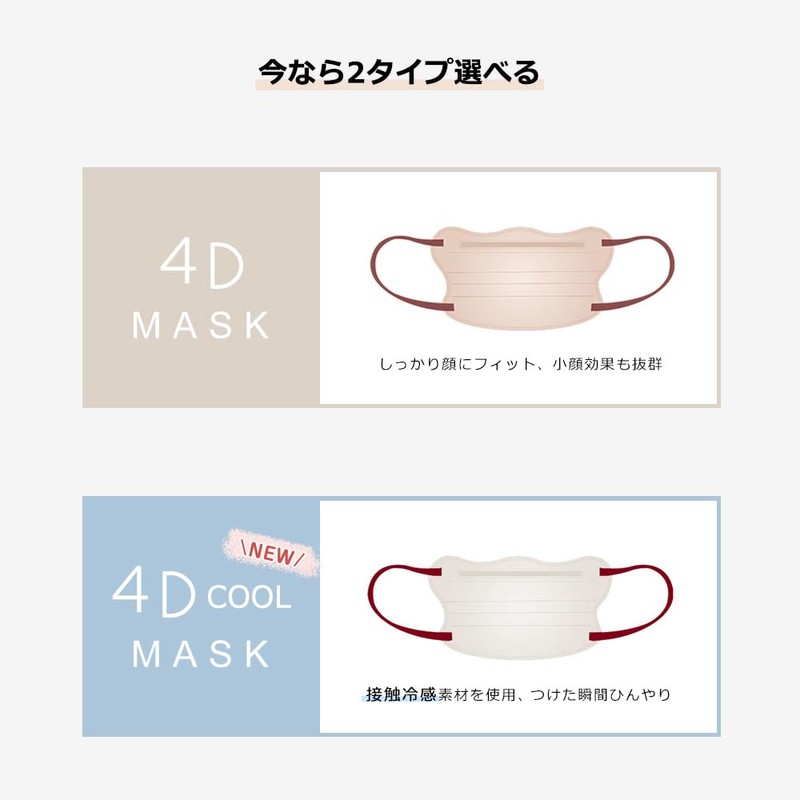 [KANEYAMA] 4Dマスク 立体マスク 敏感肌に優しい不織布 バイカラーマスク 血色マスク くちばし 使い捨て 小顔 チークマスク