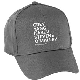 Hippowarehouse Grey Yang Karev Stevens O'Malley# Squadgoals Baseball Cap hat Premium Printed 5 Panel OneSize Adults