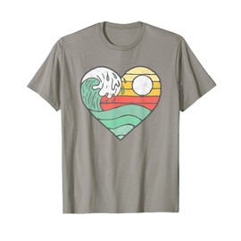 Retro Vibe Heart Design Beach & Sun 60's Surf Graphic T-Shirt