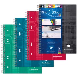 Clairefontaine - Ref 8272C - Wirebound Hard Cover Notebook (90 Sheets) - A5+ Size, Squared Ruling, 90gsm Brushed Vellum Paper, Laminated Card Cover - Random Colour Cover ()