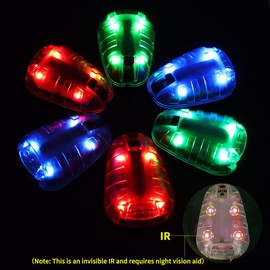 LThyzszb Tactical IR Strobe Helmet Light Military Signal Lights with IR & Visible LED IFF Helmet Strobe, for Outdoor Fast Rescue Adventure (Black Base-Red Light)