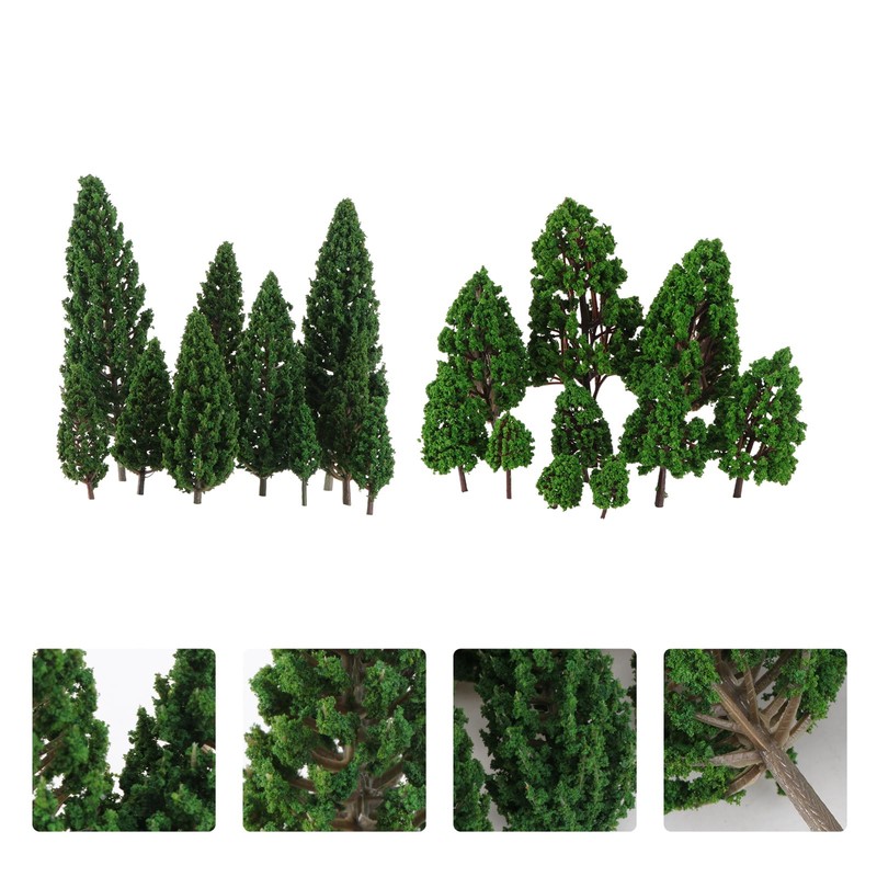 VORCOOL 22pcs Green Mini Tree Set Scenery Architectural Landscape Model