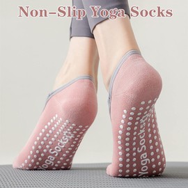 Yinquetinup 2 Pairs Yoga Socks Pilates Socks for Women Ballet Socks Anti-Skid Pilates Socks Non-Slip Socks for Women for Home Workout