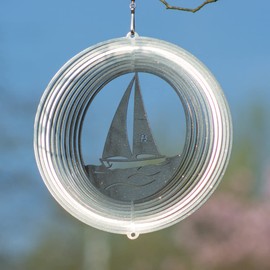 Stainless Steel Sailing Boat Wind Chime – 180 – 152 cm – Dimensions: 18X19 CM – with Hanging Straps Included