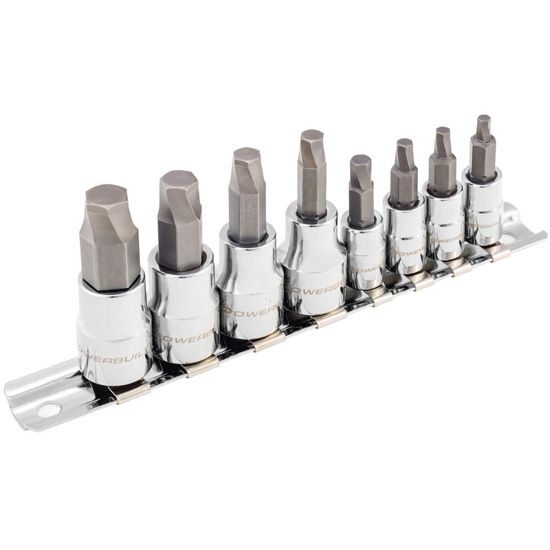 Powerbuilt 8 Piece Zeon SAE Hex Bit Socket Set -