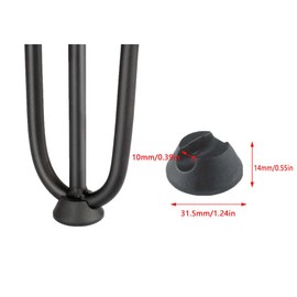 UtySty 16 Pack Hairpin Legs Protector Feet Pad Foot Grip 10mm 3/8" Non-Slip Caps for Floor Protection Furniture Metal Coffee Table Leg Chair Desk Hair Pin 3 Rod Stand Stool Display Project Nightstand