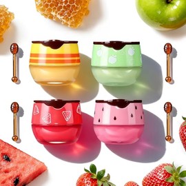 Bálsamo labial Hidratante, 4PCS Mascarilla labial para Dormir, Imprescindibles para Viajar Bálsamo labial, Bueno para Hidratar y Prevenir la Sequedad y el Agrietamiento