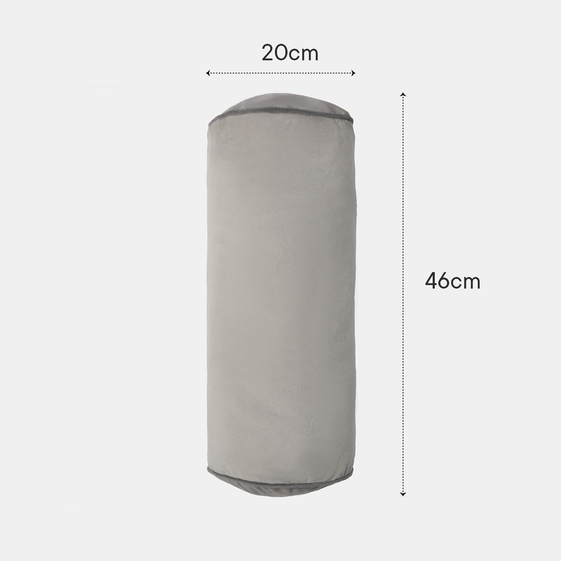 OHS Round Cushion Support Matte Velvet Bolster Cushion, Soft Comfy