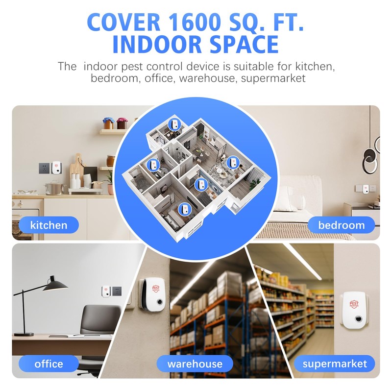 Ultrasonic Pest Repellent Plug in Indoor,Advanced Electronic Pest Control for