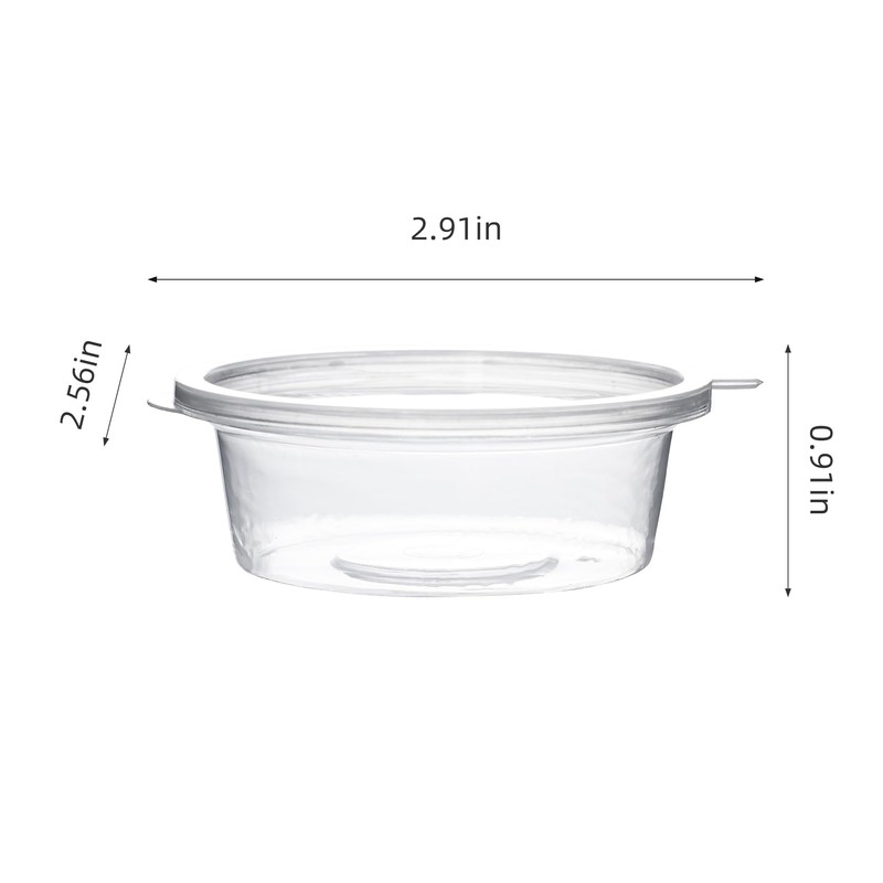 1000Pack Leak Proof Plastic Condiment Souffle Containers with Attached Lids,