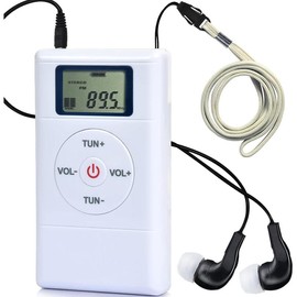 Mini Portable FM Radio, Stereo LCD Digital Display Tuning Pocket Walkmen Transistor Conference Receiver with Earphone, Small Pocket Radio Operated by AAA Batteries for Walking/Running