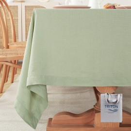 TRITON LINEN 100% Pure Linen Tablecloths 60x120Inches,Rectangle Table Cloth for Dining,Picnic,Weddings and Restaurants,Durable Stonewashed Tablecloths (Re-Sage, Rectangle - 60 x 120 Inch)