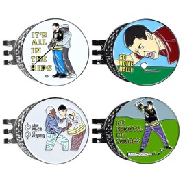 Golf Ball Marker with Magnetic Golf Hat Clip, Golf Accessories, Funny Golf Gifts Funny and Unique Golf Gift (4 Colour)