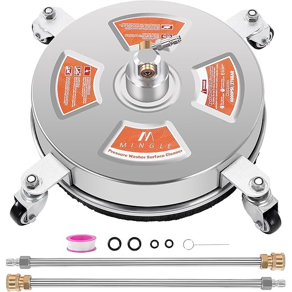 M MINGLE 14'' Pressure Washer Surface Cleaner Attachment, Driveway Power