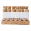 Coffee Bean Storage Tube Glass Coffee Bean Cellar with Wooden