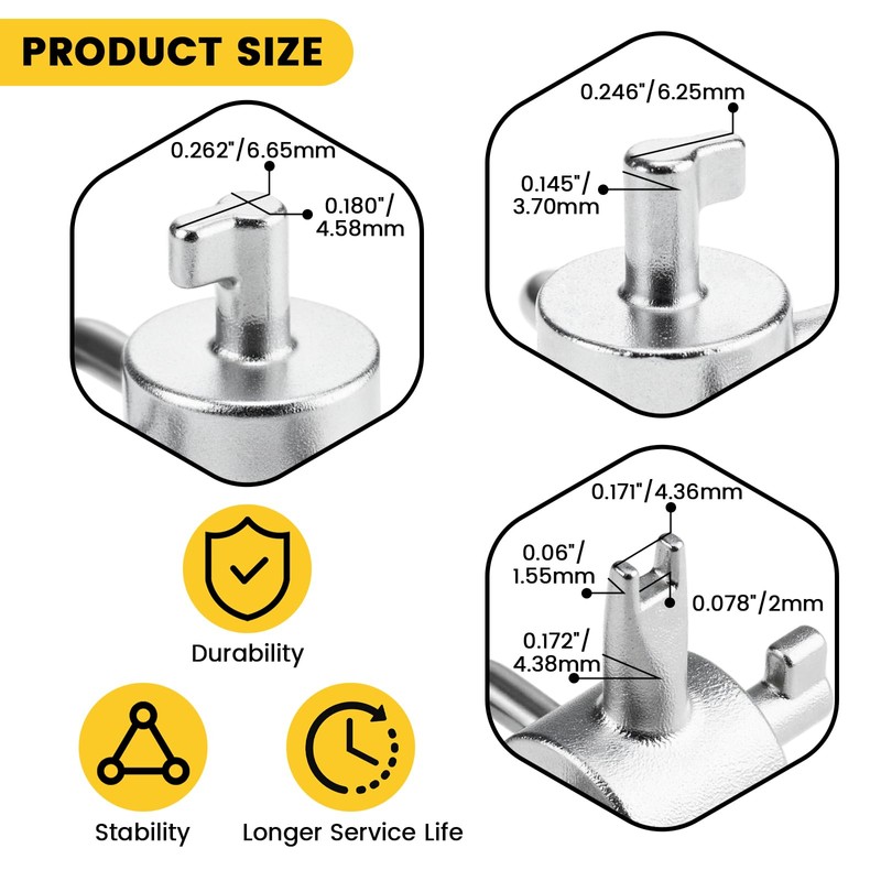 HONSNKS 1Pcs HVAC Tools Refrigerant Locking Cap Key, Universal Triple