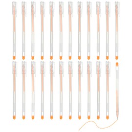 PATIKIL 24 Pcs Colored Gel Pens, 0.5mm Fine Point Pastel Gel Pens High Light Ink for DIY Projects Painting Journaling Notebook Black Paper Drawing, 16cm Length Orange Ink