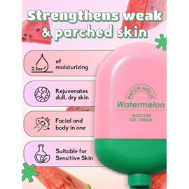 Crema en gel hidratante de sandía, 2,36 fl. oz. Crema en gel hidratante y crema facial con 8% de ácido hialurónico Crema facial nutritiva en gel hidratante