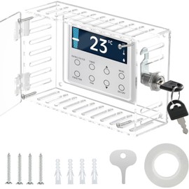 XhjzgcTech Thermostat Lock Box with Key, Clear Acrylic, Fits 5.9x4 Inch or Smaller, AC Lock Box Cover with Key