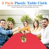 YSYJ 3 Pack Red Plastic Tablecloth Disposable Rectangular Table Cloth