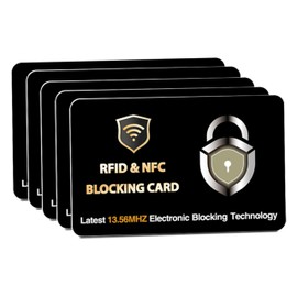 SaiTech IT 5 PK RFID Blocking Cards Protect Your Entire Wallet, Purse, and Cards from NFC Contactless Theft Wallet for Men & Women- PL Black, Black, Rf