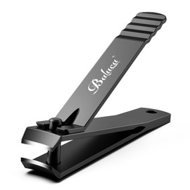 BALUCA Curved Toenail Clipper for Thick Nails, Heavy Duty Stainless Steel Toe Nail Clippers for Seniors, Men & Women, Stainless Steel Nail Cutter for Accurate Trimming and Grooming (All Black)